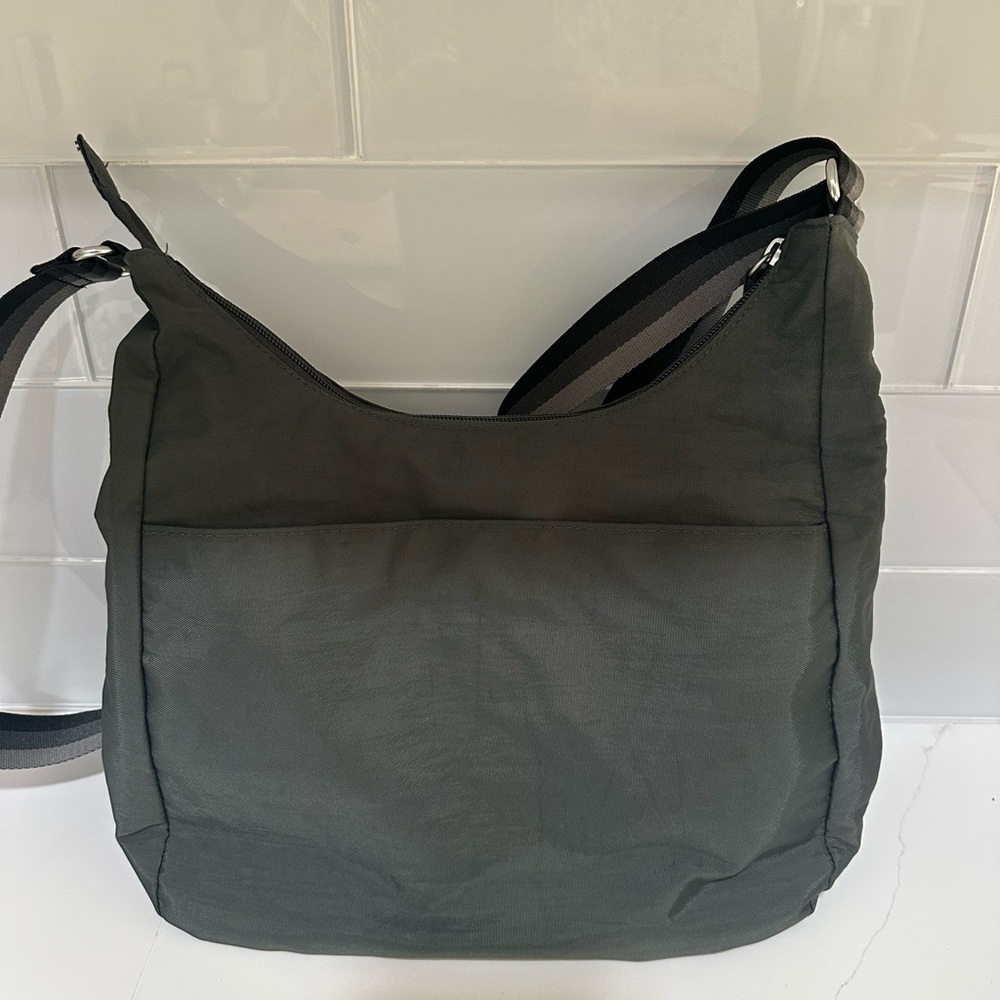 Baggallini Womens Black Nylon Adjustable Stripe Strap Hobo Travel Crossbody bag - Picture 5 of 12